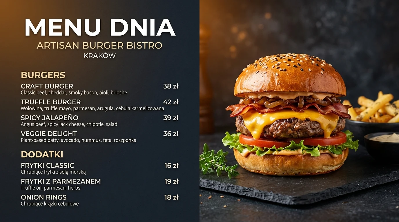 Digital menu board i cyfrowa tablica dań FlawZilla.TV